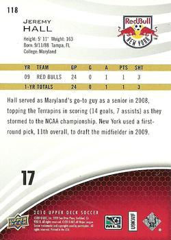 2010 Upper Deck MLS #118 Jeremy Hall Back