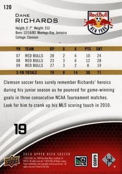 2010 Upper Deck MLS #120 Dane Richards Back
