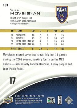 2010 Upper Deck MLS #133 Yura Movsisyan Back