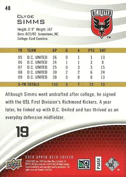 2010 Upper Deck MLS #48 Clyde Simms Back