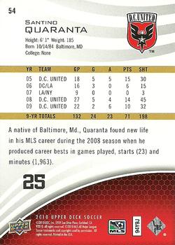 2010 Upper Deck MLS #54 Santino Quaranta Back