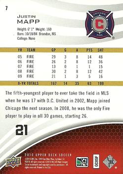 2010 Upper Deck MLS #7 Justin Mapp Back