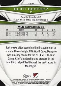 2015 Topps MLS #194 Clint Dempsey Back