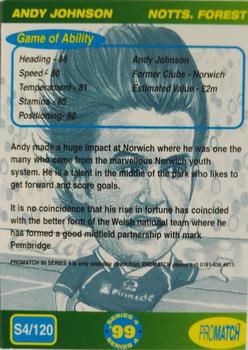 1999 Pro Match #120 Andy Johnson Back