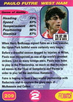 1997 Pro Match #209 Paulo Futre Back