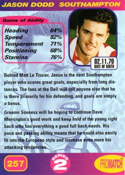 1997 Pro Match #257 Jason Dodd Back