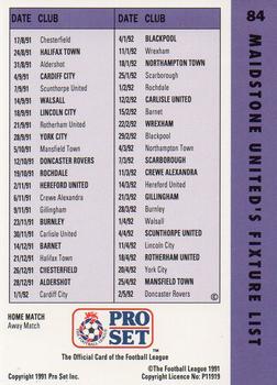 1991-92 Pro Set Fixtures #84 Graham Carr Back