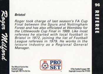 1991-92 Pro Set Fixtures #96 Roger Milford Back