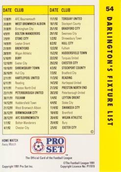 1991-92 Pro Set Fixtures #54 Gary Gill Back