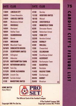1991-92 Pro Set Fixtures #75 Damon Serle Back