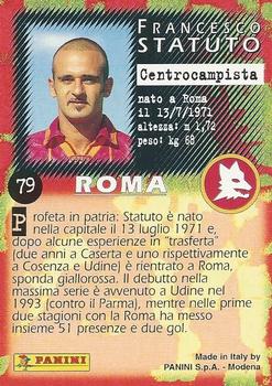1997 Panini Calcio Serie A #79 Francesco Statuto Back