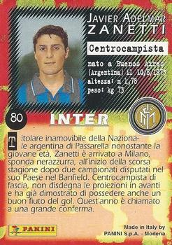 1997 Panini Calcio Serie A #80 Javier Zanetti Back