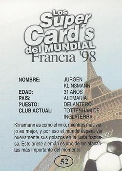 1998 Los Super Cards Del Mundial Francia #52 Jurgen Klinsmann Back