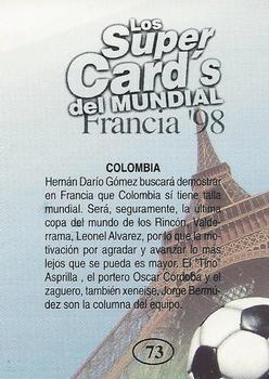 1998 Los Super Cards Del Mundial Francia #73 Colombia Back