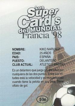 1998 Los Super Cards Del Mundial Francia #106 Kiko Back