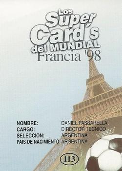 1998 Los Super Cards Del Mundial Francia #113 Daniel Passarella Back