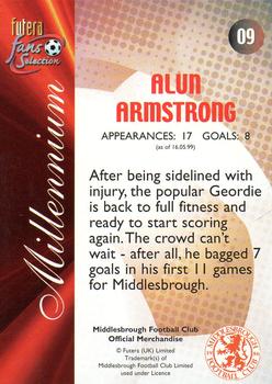 2000 Futera Fans Selection Middlesborough #9 Alun Armstrong Back