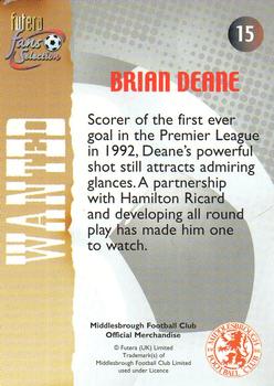 2000 Futera Fans Selection Middlesborough #15 Brian Deane Back