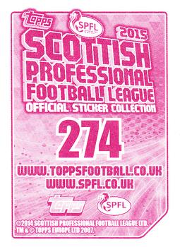 2014-15 Topps SPFL Stickers #274 Hibernian Team Group Back
