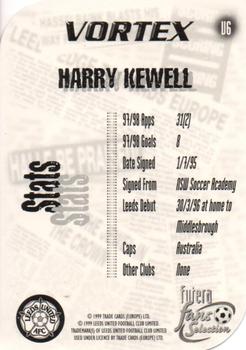 1999 Futera Leeds United Fans' Selection - Vortex #V6 Harry Kewell Back