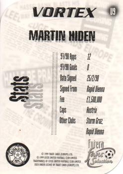 1999 Futera Leeds United Fans' Selection - Vortex #V9 Martin Hiden Back