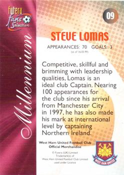 2000 Futera Fans Selection West Ham #9 Steve Lomas Back