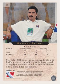 1994 Upper Deck World Cup Contenders Spanish #3 Marcelo Balboa Back