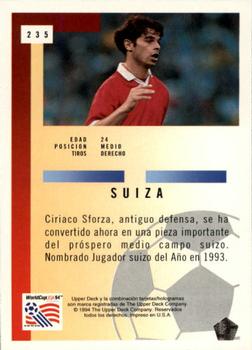 1994 Upper Deck World Cup Contenders Spanish #235 Ciriaco Sforza Back
