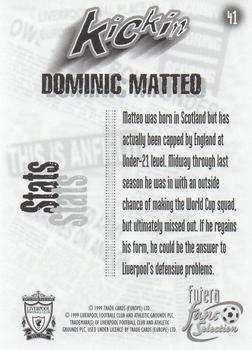 1999 Futera Liverpool Fans' Selection - Foil #41 Dominic Matteo Back