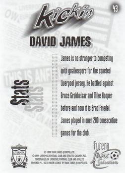 1999 Futera Liverpool Fans' Selection - Foil #43 David James Back