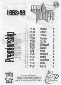 1999 Futera Liverpool Fans' Selection - Foil #92 Men at Work Back