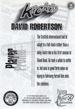 1999 Futera Leeds United Fans' Selection - Foil #39 David Robertson Back