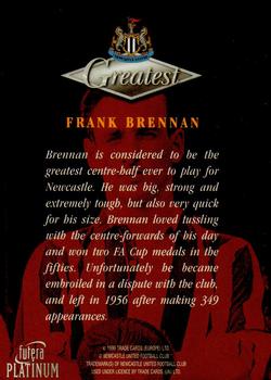 1999 Futera Platinum Newcastle United Greatest #NNO Frank Brennan Back