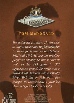 1999 Futera Platinum Newcastle United Greatest #NNO Tom Macdonald Back