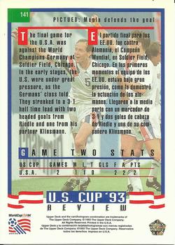 1993 Upper Deck World Cup Preview (English/Spanish) #141 Tony Meola Back