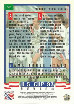 1993 Upper Deck World Cup Preview (English/Spanish) #142 Thomas Dooley Back