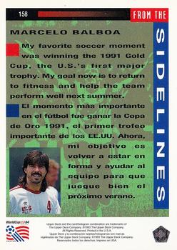 1993 Upper Deck World Cup Preview (English/Spanish) #158 Marcelo Balboa Back