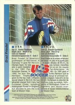 1993 Upper Deck World Cup Preview (English/Spanish) #18 Brad Friedel Back