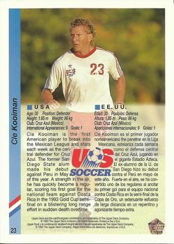 1993 Upper Deck World Cup Preview (English/Spanish) #23 Cle Kooiman Back