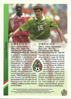 1993 Upper Deck World Cup Preview (English/Spanish) #43 Luis Flores Back