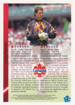 1993 Upper Deck World Cup Preview (English/Spanish) #57 Craig Forrest Back