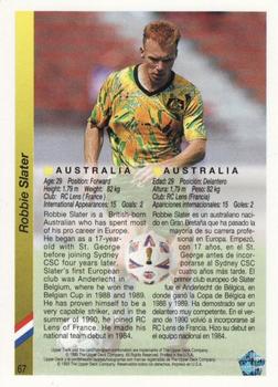 1993 Upper Deck World Cup Preview (English/Spanish) #67 Robbie Slater Back