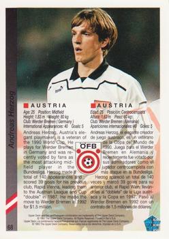 1993 Upper Deck World Cup Preview (English/Spanish) #68 Andreas Herzog Back
