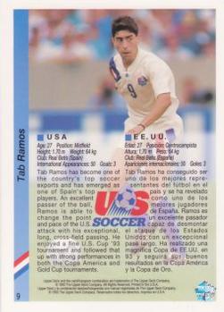 1993 Upper Deck World Cup Preview (English/Spanish) #9 Tab Ramos Back