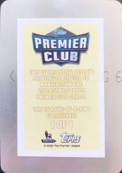 2015 Topps Premier Club - Printing Plates Yellow #146 Raheem Sterling Back