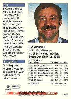 1991 Soccer Shots MSL #042 Jim Gorsek  Back