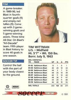 1991 Soccer Shots MSL #047 Tim Wittman  Back
