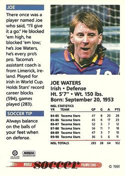 1991 Soccer Shots MSL #086 Joe Waters  Back