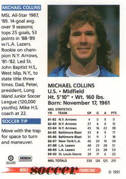 1991 Soccer Shots MSL #022 Michael Collins  Back