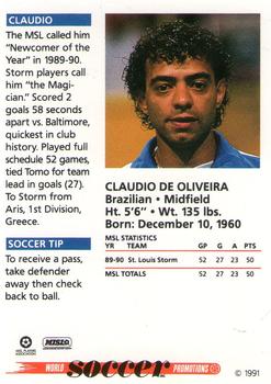 1991 Soccer Shots MSL #069 Claudio De Oliveira  Back
